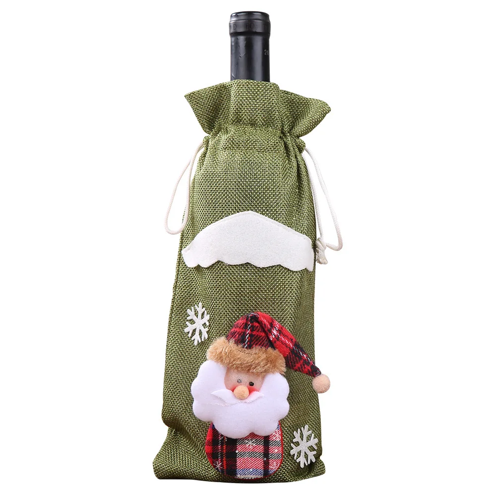 

Creative New Christmas Decorative Articles Wine Bottle Set Red Champagne Bag Table Dressing