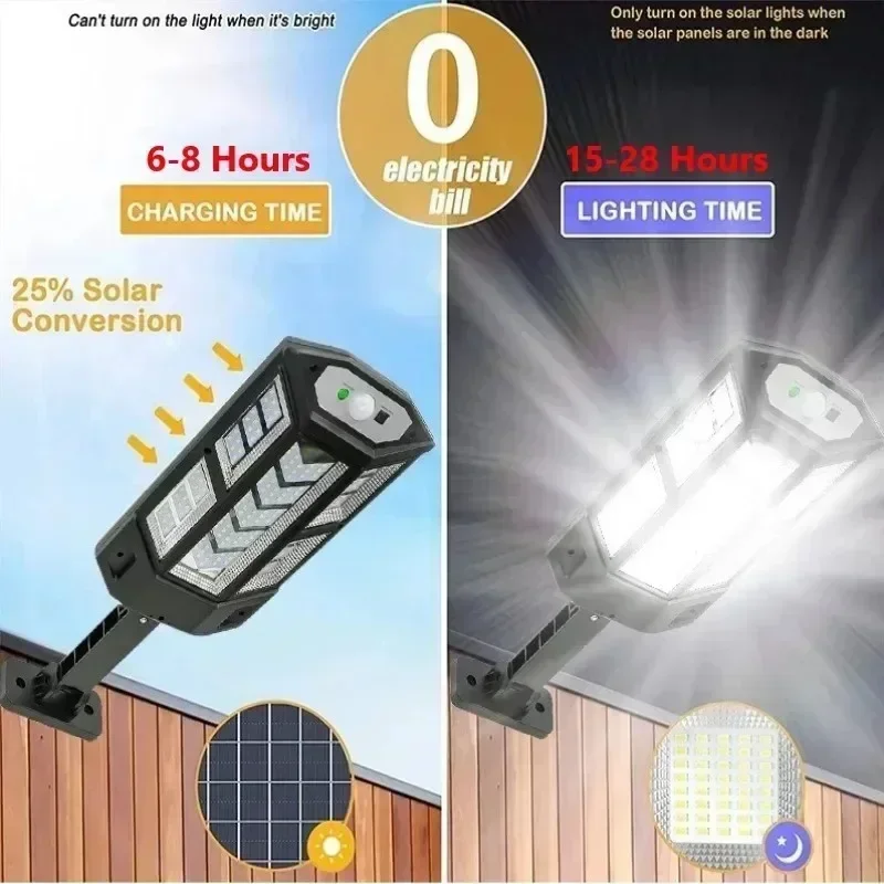 Newest Solar LED Lights 40000LM Outdoor Solar Lamp Motion Sensor 4 Mode Waterproof IP65 Garden Light Street Yard Lanter solar lamp