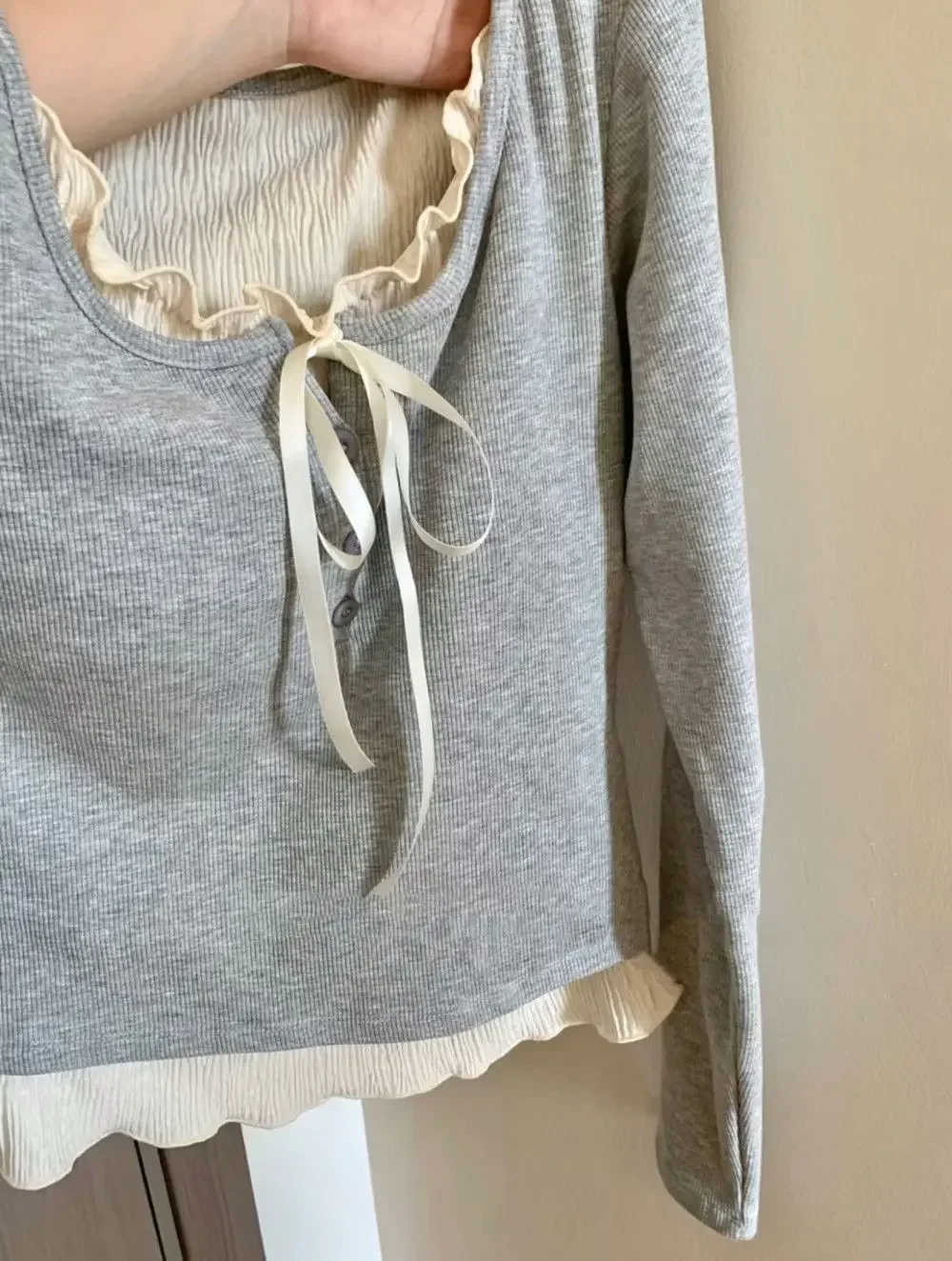 T-shirts Women Slim Sweet College Fashion Korean Spring Soft Leisure Cropped Spliced Designed New Arrival Daily Casual