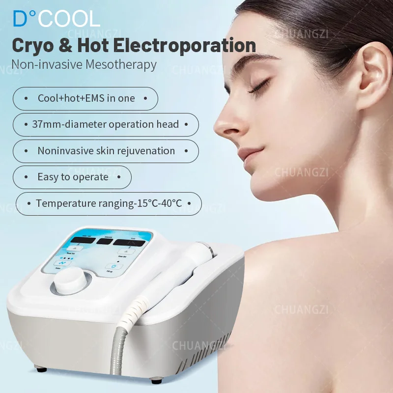 3 in 1 Ems Hot Cool Relax Facial Beauty Anti-Wrinkle D Cool Cryo Cryo Facial Machine
