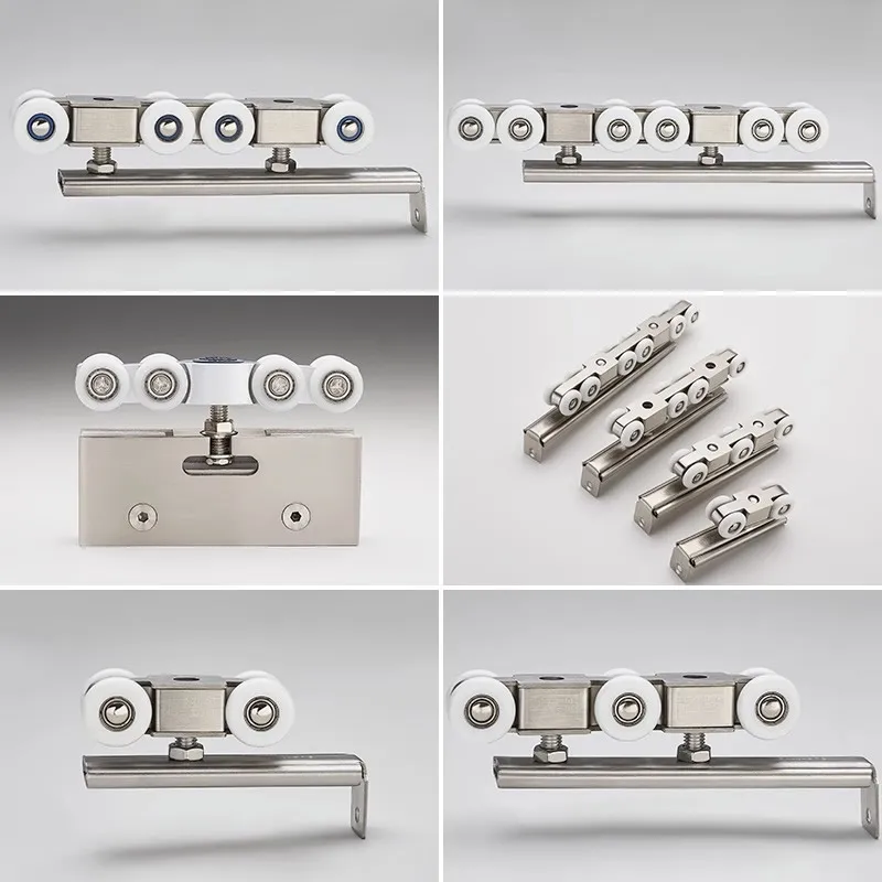Sliding Barn Door Guide Appliance Rollers Linear Guide Slide Block Slide Door pulley Sliding doors hanging rail wheel Buffer function for Wood or Glass Door