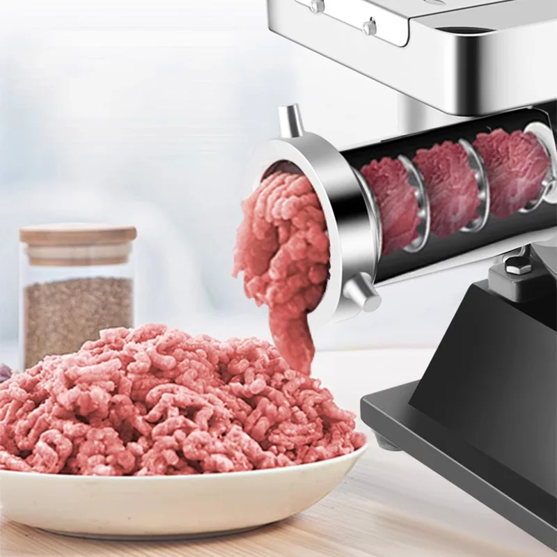 Electric Meat Grinder 1800W/2500W/2800W Industrial Meat Mincer w/ 2 Blade, 3 Grinding Plates, Sausage 4