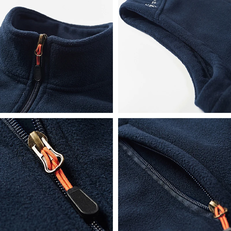 New Autumn Men Thick Warm Vest Winter Men Solid Stand Collar Polar Fleece Sleeveless Vest Jacket Outdoor Sports Waistcoat Male 6