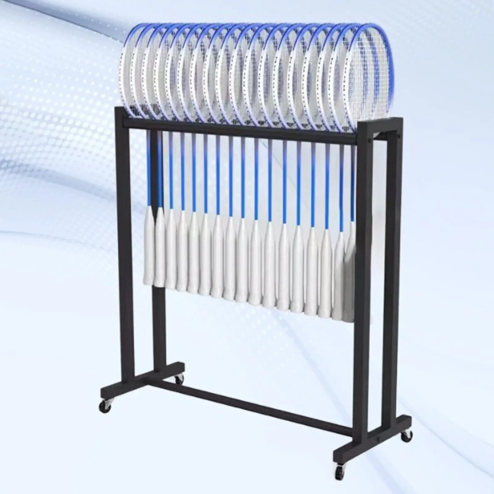Badminton Racket Rack,Tennis Racket Storage Rack,Racquet Center, Holder Stand for Field,Garden,School,Black