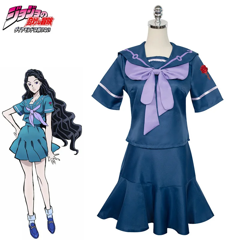 

JoJo's Bizarre Adventure Yamagishi Yukako Cosplay Costume Skirt Anime JK Sailor Uniform Halloween Christmas Carnival Set Woman