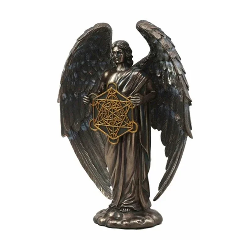๐๏ธ Metatron Angel with Flower of Life Statue โ Sacred Geometric Figurine of the Celestial Scribe (C. St. Michael) 6