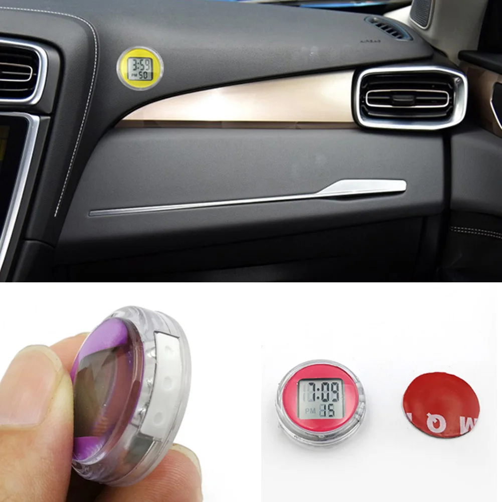 Motorcycle Bike Digital Display Clock Watch 1Pc Motorcycle Decoration Auto Car Interior Accessories