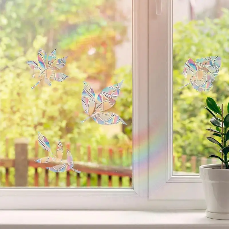 Sun catcher Rainbow Prism Butterfly Static Glass Sticker Colorful Window Sticker PVC Anti-collision Crash Glass Home Decor