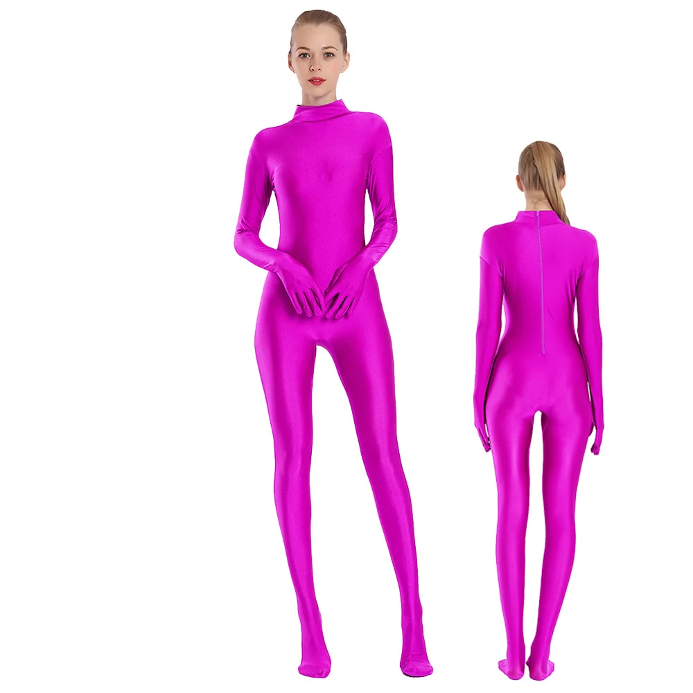 Aoylisey Adult Black Spandex Full Body Zentai Footed Jumpsuit Unisex  Bodysuit Women Handed Unitard Skin Tight Halloween Costume - Zentai -  AliExpress