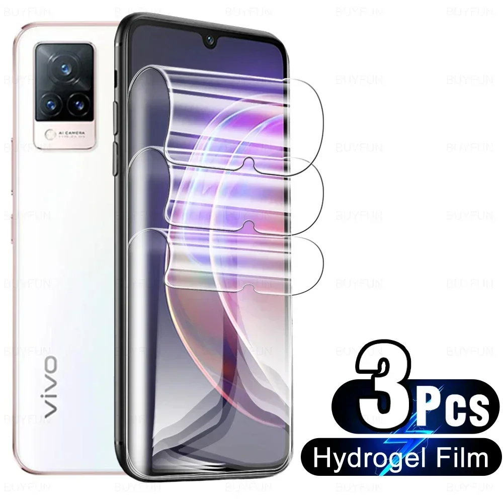 

3 Pcs Full Screen Protector On The For Vivo V21 5G V21e V 2 1 e V2 1e 21 21e 4G Back Hydrogel Film Not Protective Tempered Glass