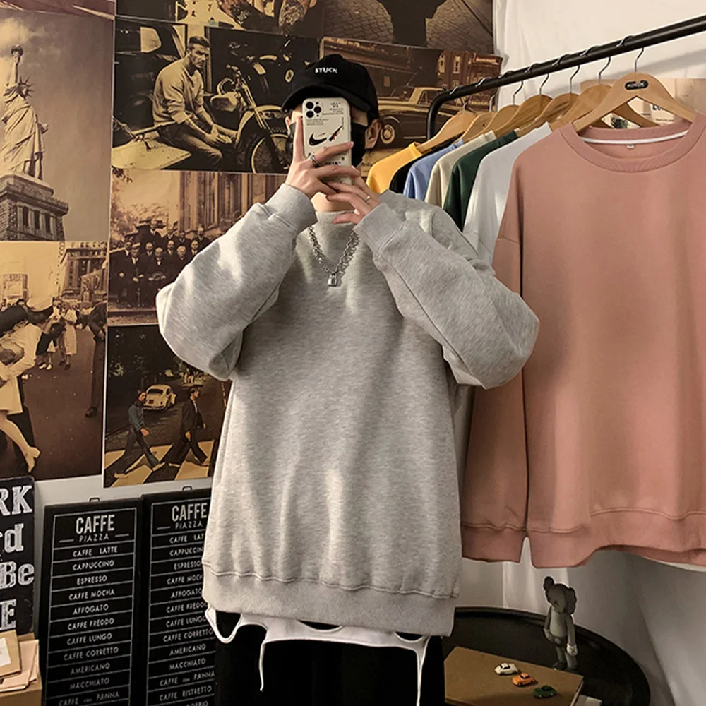 Mens Harajuku Sweatshirts Men's Autumn Pullovers Korean