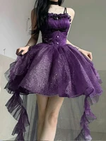 French Style Sweet Halter Dresses for Women Evening Retro Princess Vestidos Mujer Summer Lolita Kawaii Elegant Party Dress