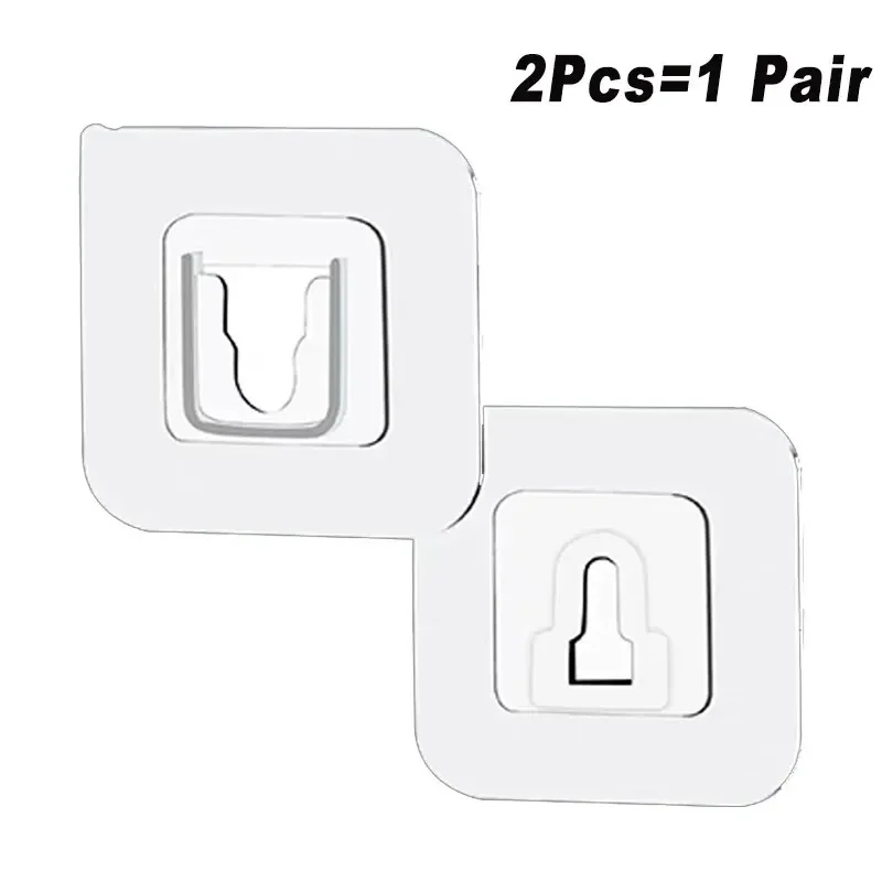 Dual-Sided Transparent Adhesive Hooks for Versatile Storage in Home Spaces