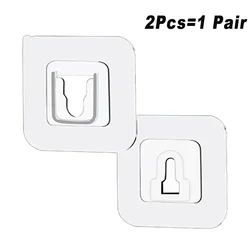 Dual-Sided Transparent Adhesive Hooks for Versatile Storage in Home Spaces (2pcs(1pair))