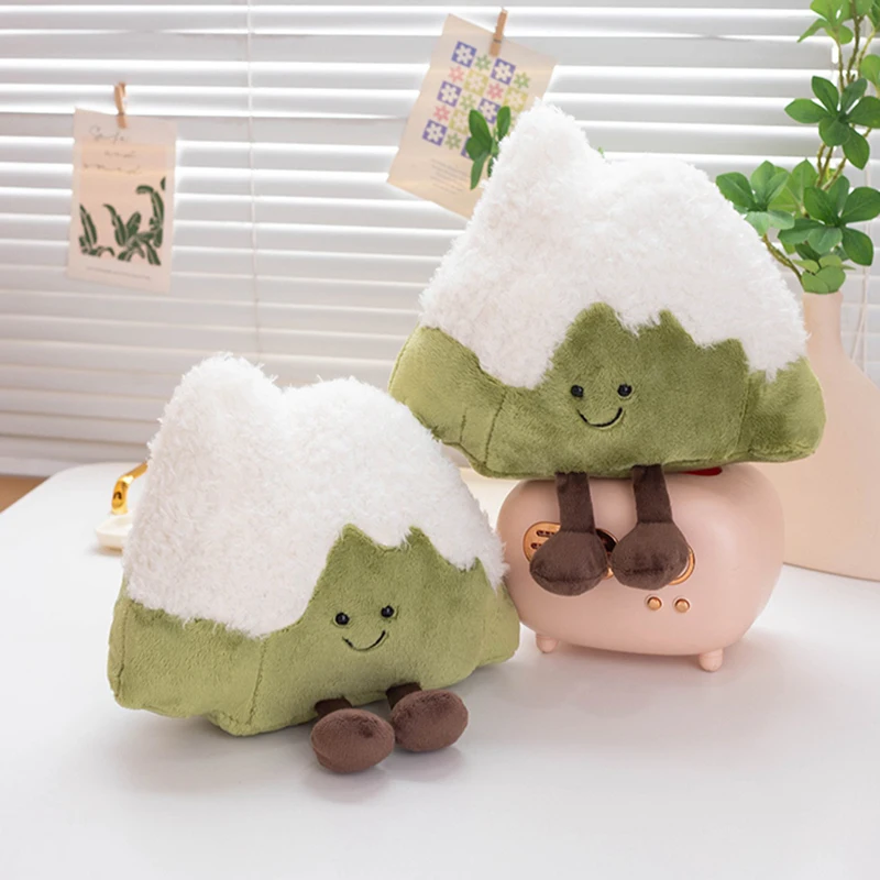 30cm Small White Snow Mountain Hill Plush Pillow Soft Happy Face Emotion Kawaii Plushie with Legs for Decor Present 3