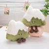 30cm Small White Snow Mountain Hill Plush Pillow Soft Happy Face Emotion Kawaii Plushie with Legs for Decor Present 3