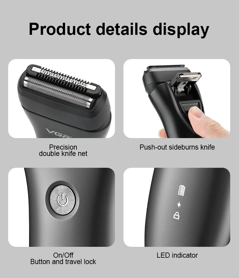 VGR 351 ماكينة حلاقة كهربائية ترددية عبر الحدود IP...