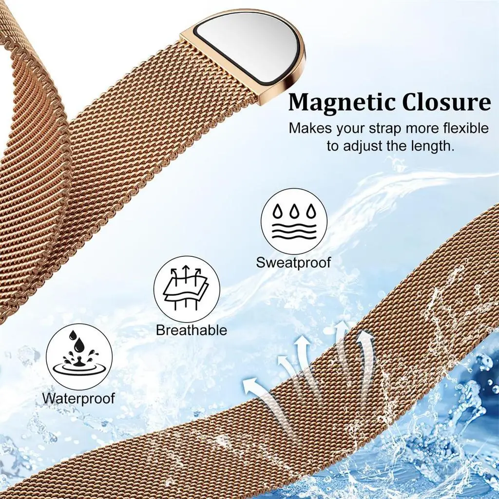 Elegant Diamond Milanese Loop Band with Protective Case - 2-in-1 Watch Accessory