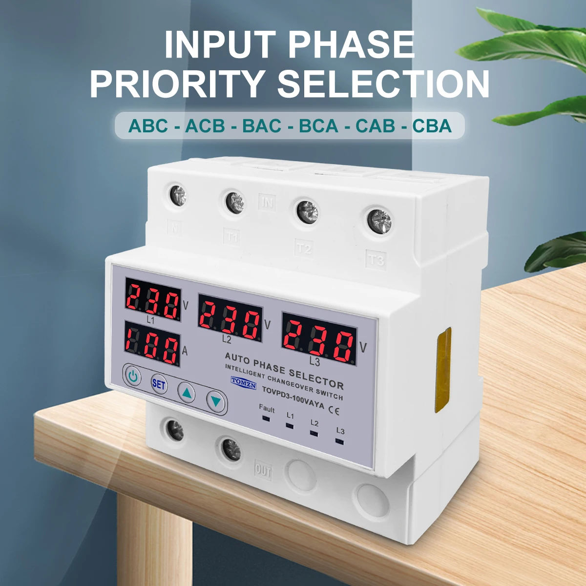 ajustavel protetor de rele 3 phase 3 p n trilho din 100a 01