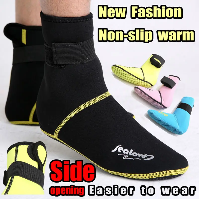 3mm Neoprene Snorkeling Shoes Scuba Diving Socks Beach Boots Wetsuit Prevent Scratches Warming Non-slip Winter Swimming Seaside 3