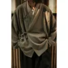 Second Order Japanese Style Kendo Jacket Retro Knitted Kimono Men's Cardigan 1
