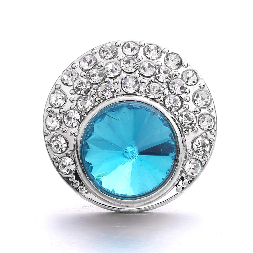 20pcs Snap Buttons Jewelry Rhinestone  Metal Round  Snap Buttons Fit 18mm Snap Bracelet Necklace Jewelry