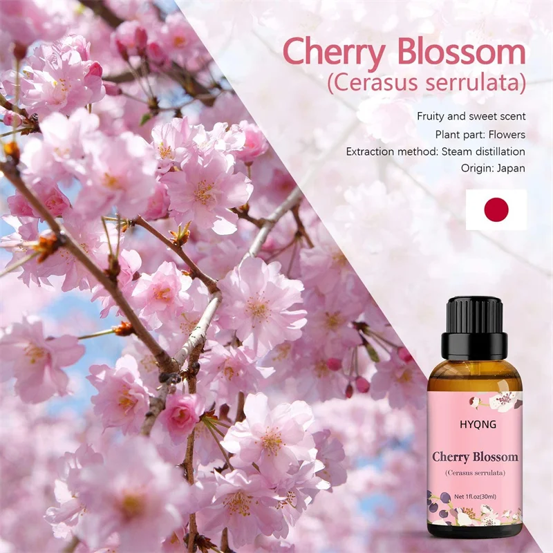 Cherry Blossom Essential Oil, HYQNG Aromatherapy Oils for Diffuser
