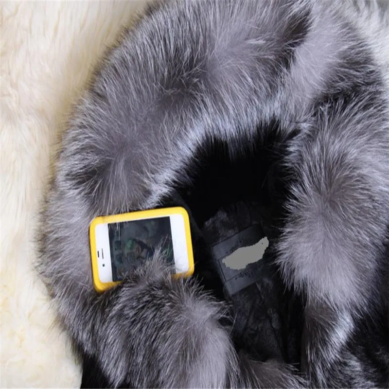 European Station Women's Faux Fur Overcoat Coat Jackets 4XL Fashion Hooded Thick Fur Large Fur Collar Winter Long section