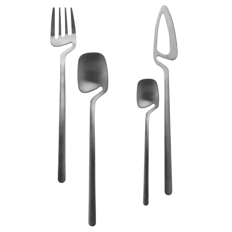 

Matte Cutlery Set,Stainless Steel Dinner Tableware,Flatware Set,Knife Fork Spoon Dinnerware Set Party Set(4 PCS)