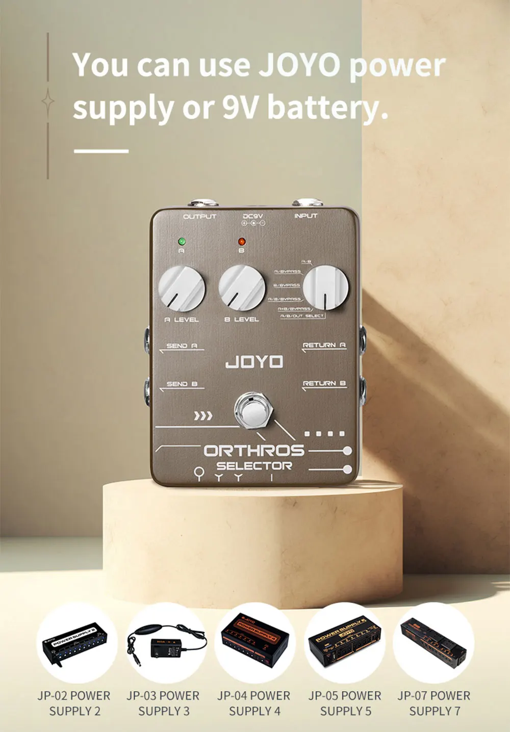 S62d924e043c444799f5d0efde5e62b22t JOYO JF-24 Orthros Selector Guitar Effects 6 Looping Modes with Independent Control Channel Guitar Pedal with A/B 2 Line Loops