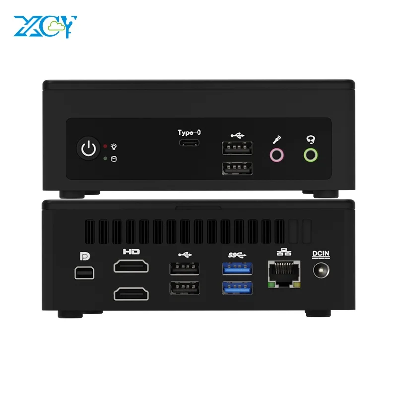XCY 미니 PC 인텔 코어 i7-1260P, 듀얼 DDR4, 32GB RAM, M.2 SSD, 1TB, 윈도우 11/10, 리눅스 DP, C타입, 4K 데스크탑, Coouter, WiFi BEBEPC