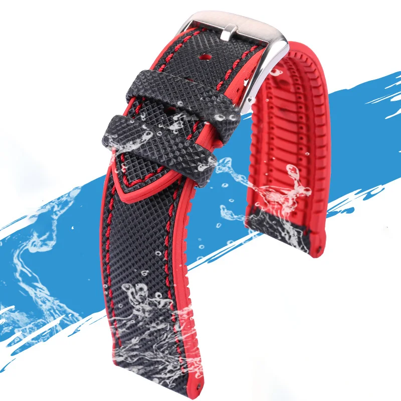 Enhanced Hybrid Fluoro Rubber Canvas Nylon Watch Strap