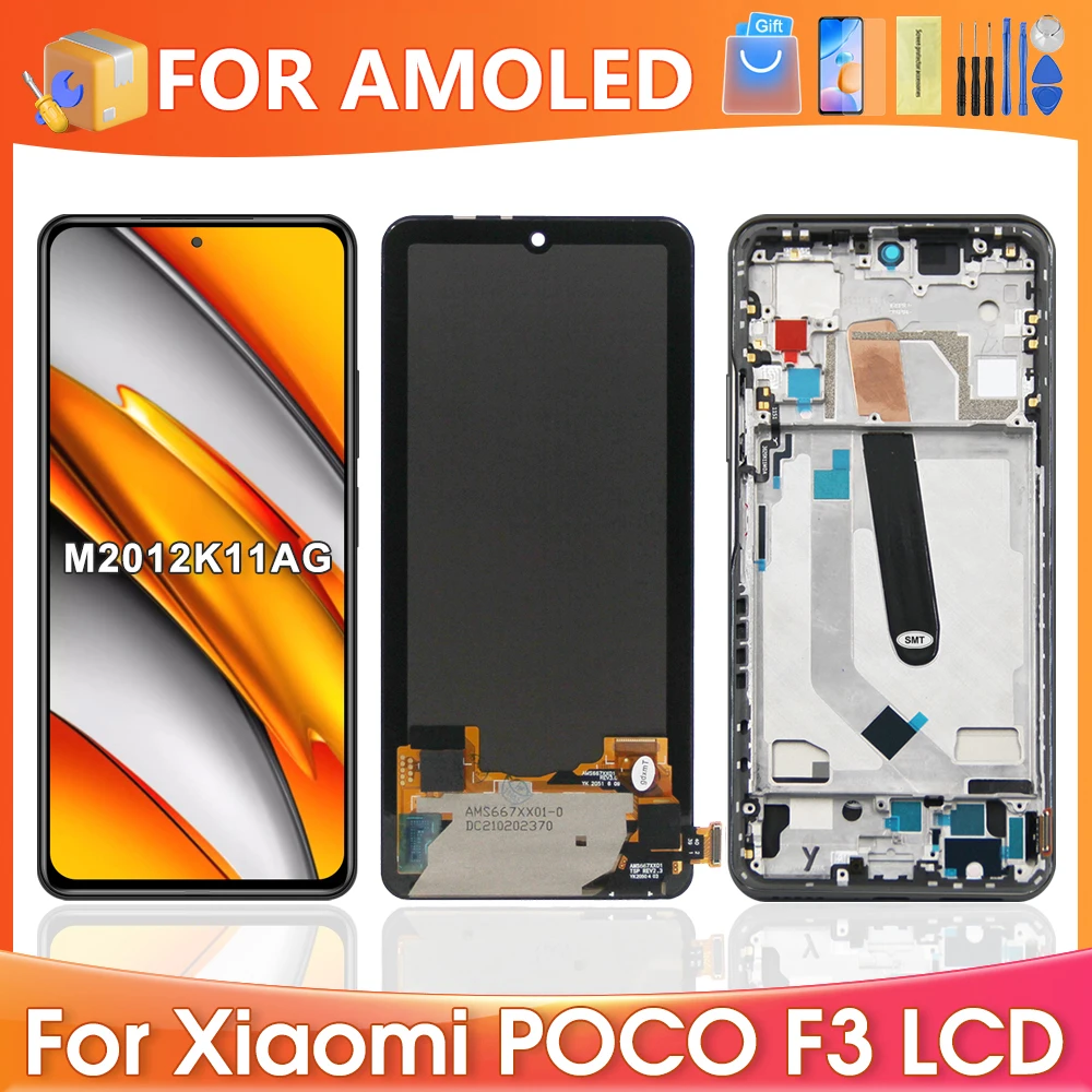 6.67''For Xiaomi Poco F3 For AMOLED Mi PocoF3 M2012K11AG LCD Display ...