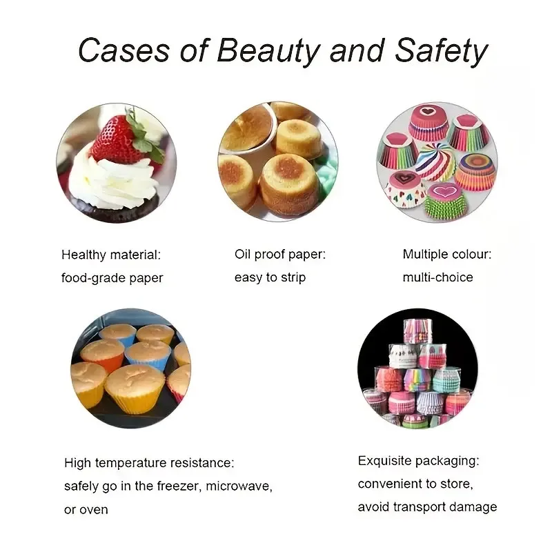 Cake Muffin Cupcake Paper Cups Cake Box Cupcake Liner Kitchen Baking Accessories Mold Decorating Tools 100Pcs/pack