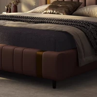 Lit double unique pour chambre à coucher, tête de lit rembourrée moderne et vintage, cadres en bois, Cama De Lujo Para Dormitorio, accessoires pour la maison 5