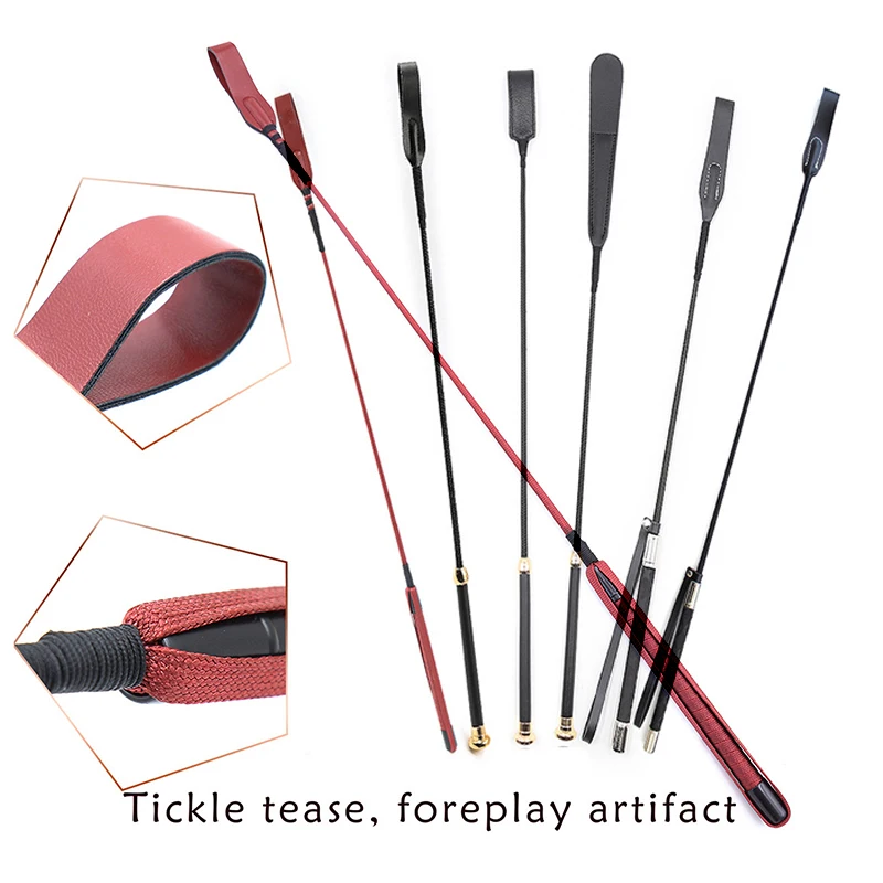 PU Leather Long Straight Whip Flogger Paddle Horse Whip Training Riding Crop Whip With Anti-Slip Grip Equestrianism HorseWhip