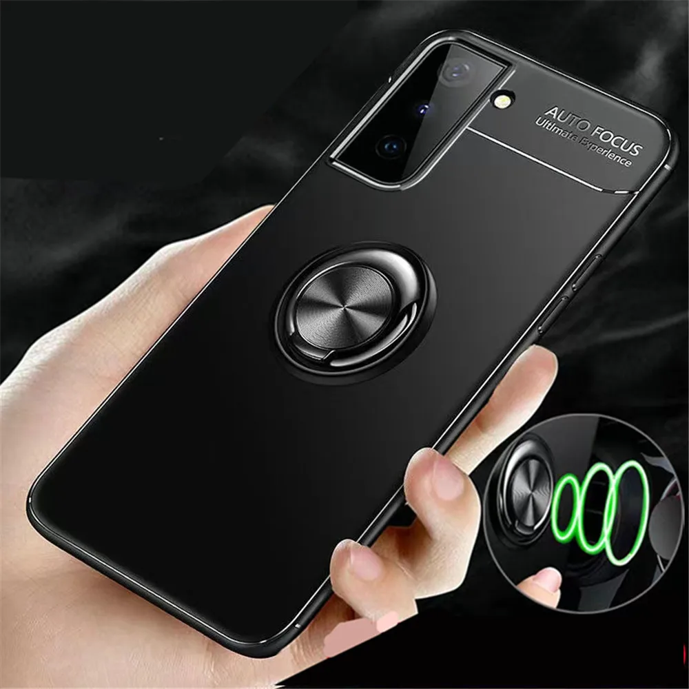 Custodia Per Telefono Antiurto Samsung S21Fe Per Samsung S21Fe S21 Cover Per Telefono Con Anello In Metallo Ultra Silicone Per Galaxy S21Fan Edition