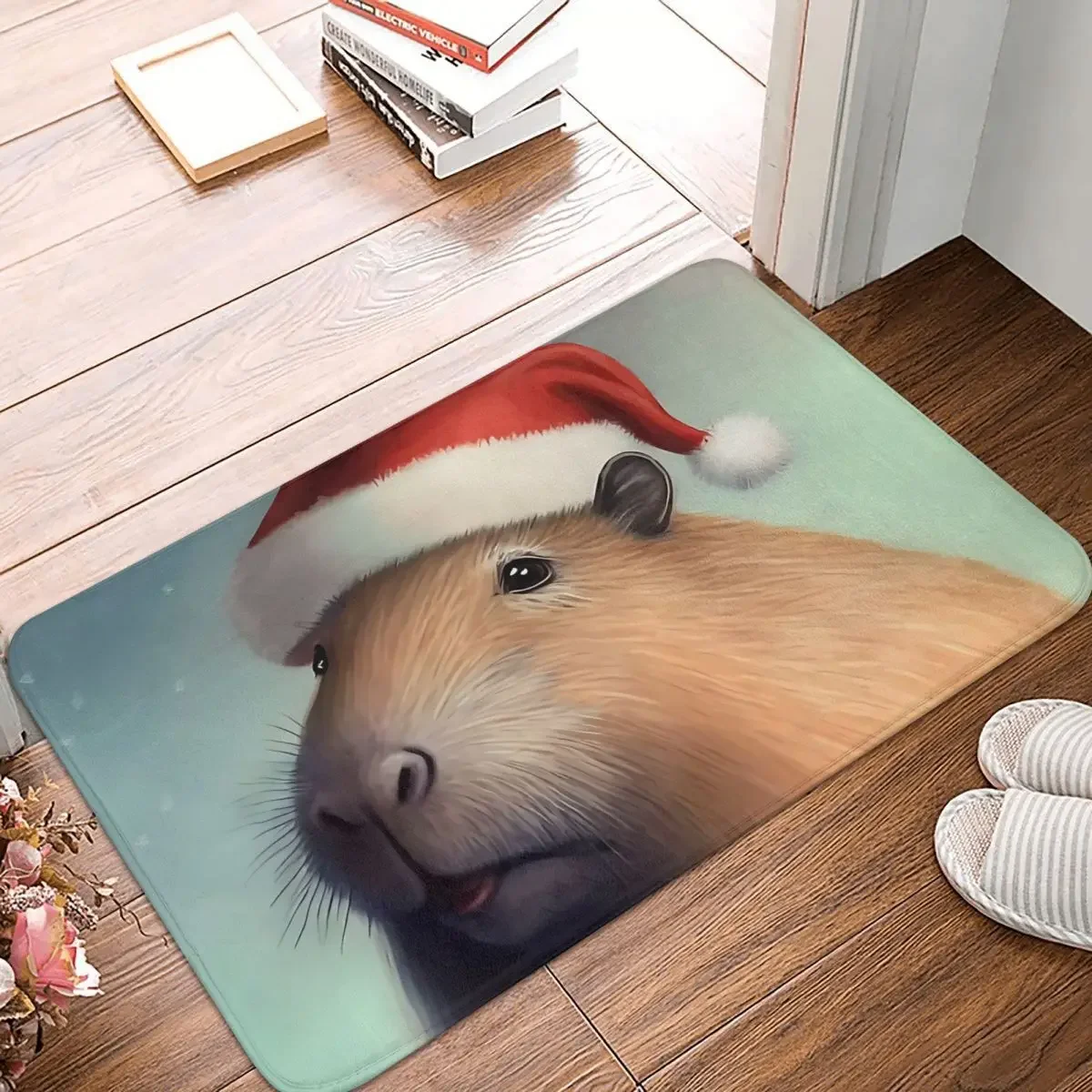 

Capybara Animal Bath Mat Christmas Doormat Kitchen Carpet Outdoor Rug Home Decor