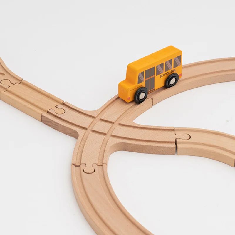 Neue hölzerne Eisenbahnschiene alle Arten Gabelschiene Bifurkation Buchenholzschiene Zubehör passend für Thomos hölzerne Eisenbahnschienen Spielzeug – Detail 6