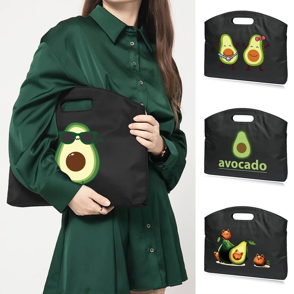 

Laptop Briefcase Business Document Organizer 2022 Fashion Avocado Printed Handbag Material Meeting A4 Office Totes Case Clutches