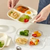 WORTHBUY Multifunctional Divided Storage Tray Cute Pattern Food Serving Trays 4 Grids Fruit Salad Dessert Tray For Kitchen 1