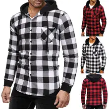 

Slim Men Shirt Easy Match Polyester Drawstring Long Sleeve Men Hooded Shirt for Daily