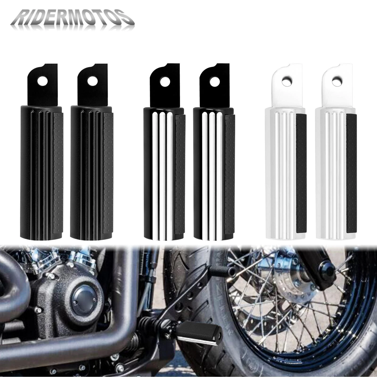 Motorcycle Rider Footrest Non Slip Front Driver Footpegs Defiance Foot