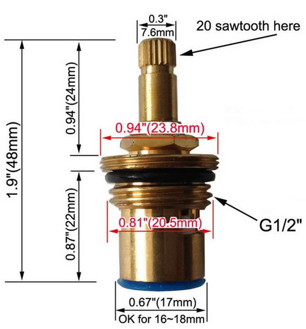 Standard 1/2 Ceramic Faucet Cartridge Water Mixer Tap Filter Faucet Valve Core Replacement Part Bathroom Accessories