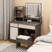 Table de maquillage chambre à coucher avec rangement miroir intégré petit appartement simple multifonctionnel e **** commode de célébrité Internet mique 1