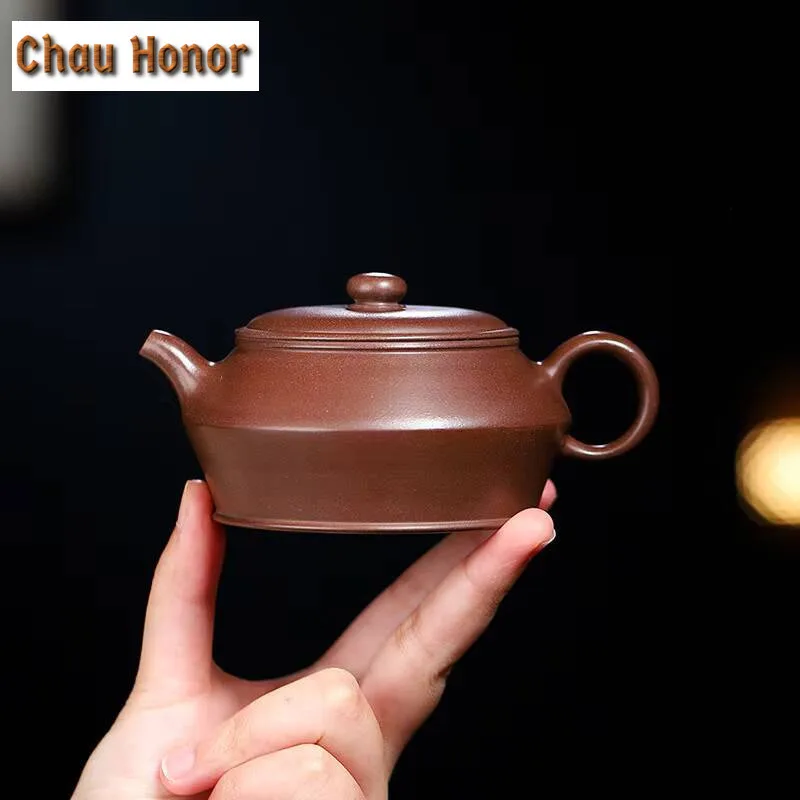 180ml Handmade Purple Clay Tea Pot Chinese Yixing Manshu Teapot Boutique Raw Ore Purple Mud Kettle with Filter Zisha Teaware