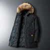 Mens Coat High Quality Thermal Down Jacket Thick Puffer Jacket Overcoat Men's Winter Parka Men 90% White Duck Down Removable Cap 2