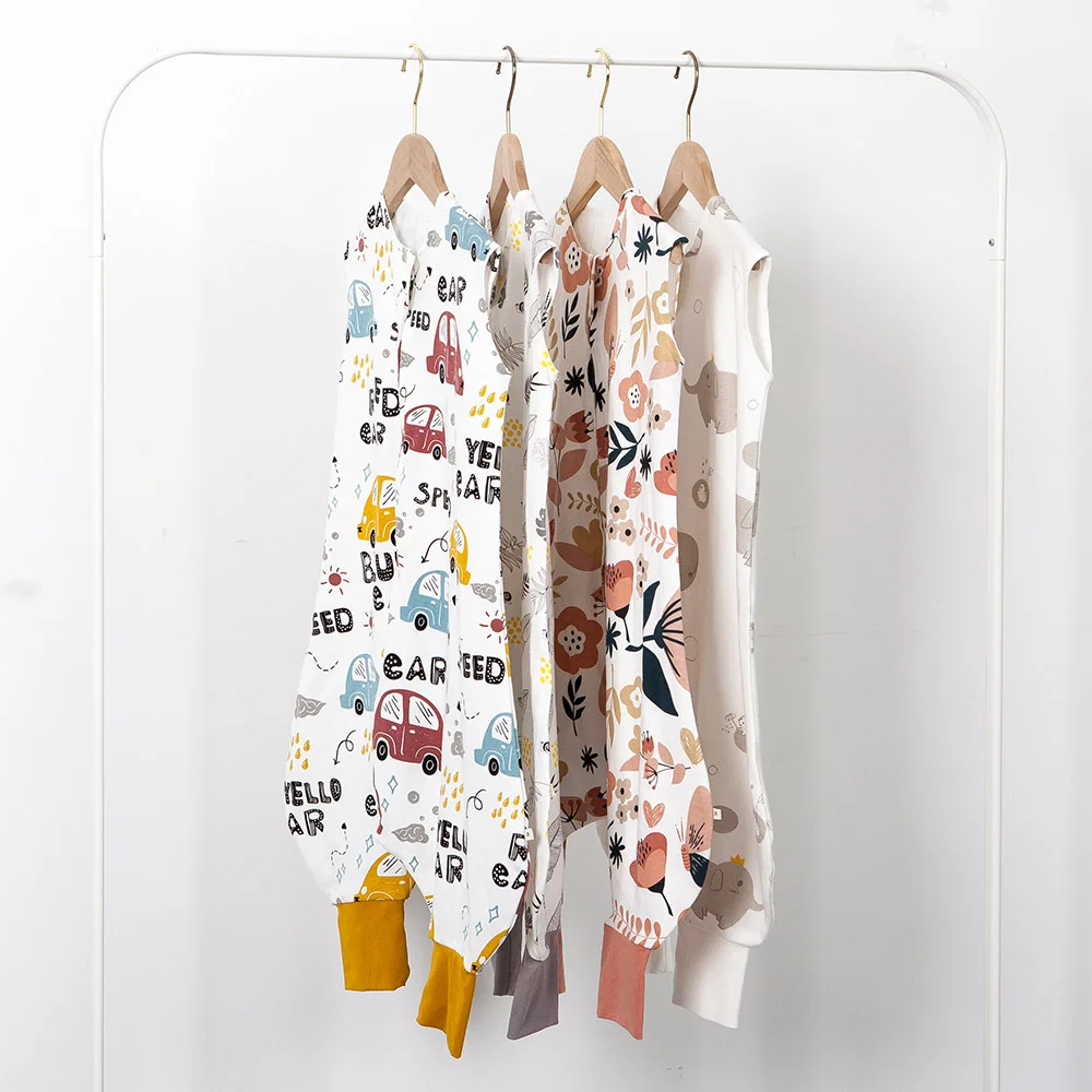 Sleeping Bag For Children 2-6T Baby Sleepwear Summer 28-32℃ Cool Cotton Vest Sleepsack Kids Boys Girls Jumpsuits