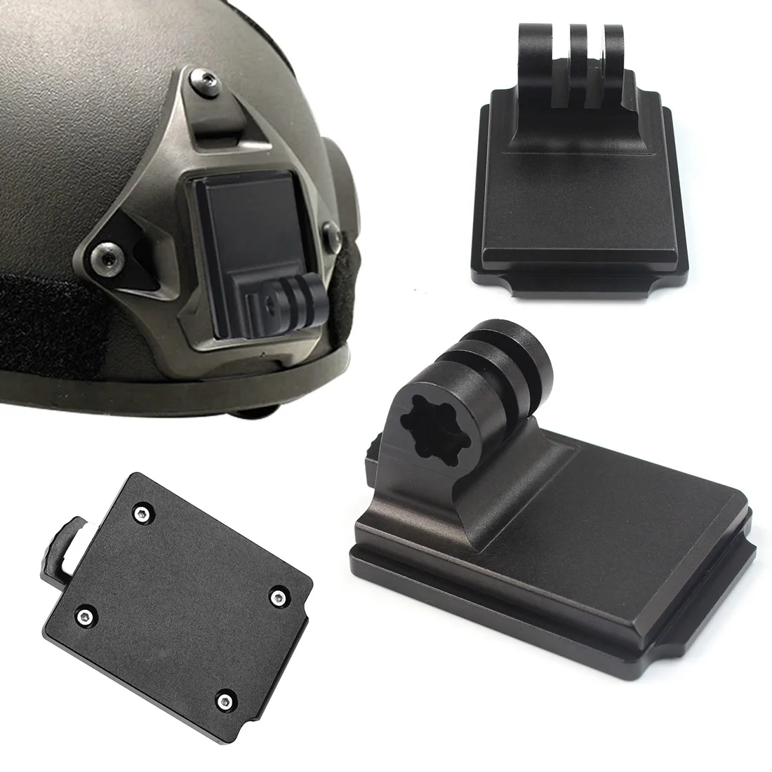 

Aluminum Helmet Fixed Mount 3 Hole NVG Base Holder Adapter for GOPRO Hero 7 4 5 6 Session Sjcam EKEN Action Video Sports Cameras