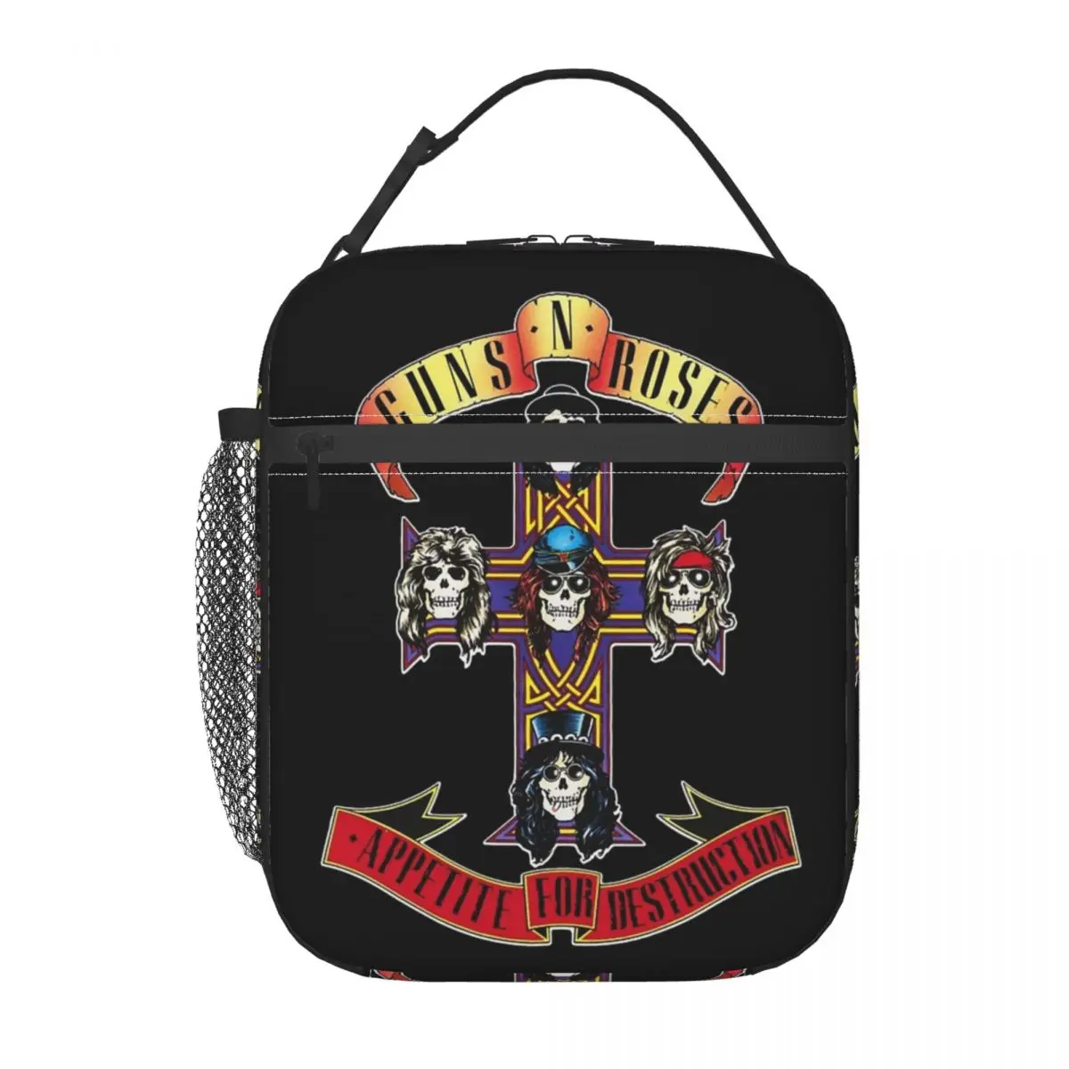 Guns N Roses Heavy Metal Accessories Insulated Lunch Bag For School Office Food Box Portable Cooler Thermal Lunch Boxes